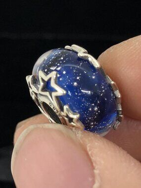 👍👍Pandora Galaxy Blue & Star Murano Charm